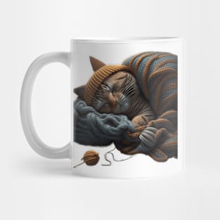 Sleepy Kitty Cat Knitten Kitten Mug